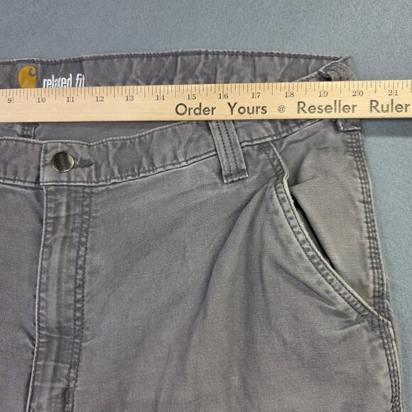 Carhartt Pants Mens 40x32 Actual 29 Gray Relaxed Stretch Work Carpenter Utility - Picture 7 of 9